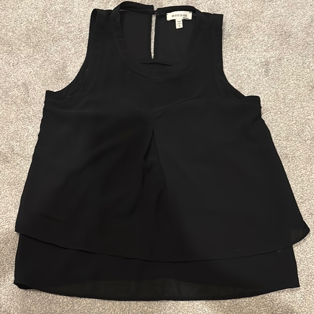 Black Asymmetrical Boxy Sleeveless Tank Top